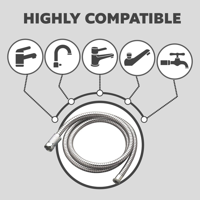 Plumb Craft Replacement Hose for Handheld Showers - Stainless Steel, 60-inches - Image 3